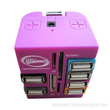 Mill private model, 6-ports USB Hub + All in One Car Reader